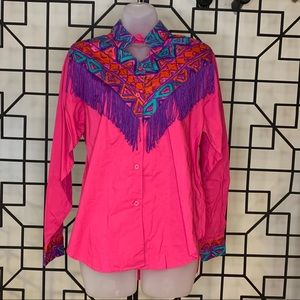 NWT VINTAGE ADOBE ROSE WESTERN WEAR BUTTON SHIRT